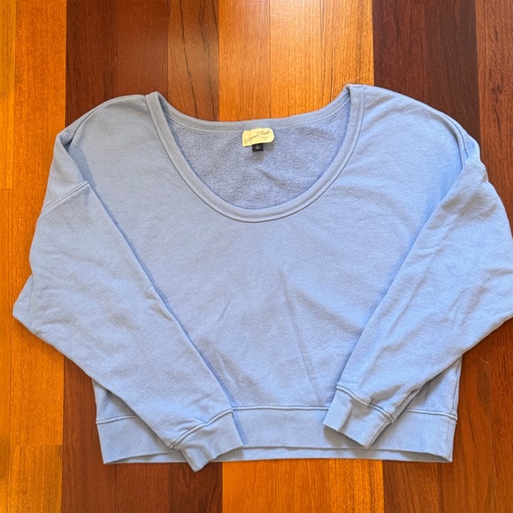 Universal Thread Tops - Universal Thread | Light Blue Terrycloth Crop Top | Size Large